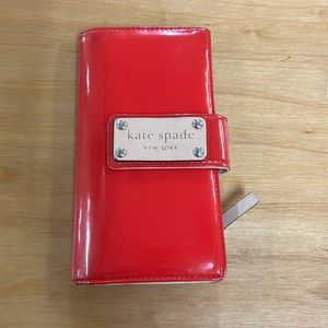 Kate Spade patent leather red wallet